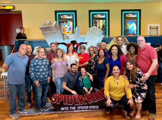 Group picture at the Screening of "Spiderman: Into the Spiderverse"