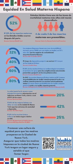 Infografía de Equidad en Salud Materna Hispana - Español